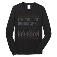 Ugly Christmas Drinking Funny Bourbon Holiday Party Long Sleeve Shirt