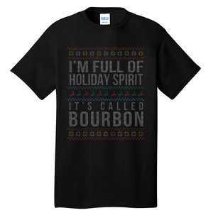 Ugly Christmas Drinking Funny Bourbon Holiday Party Tall T-Shirt