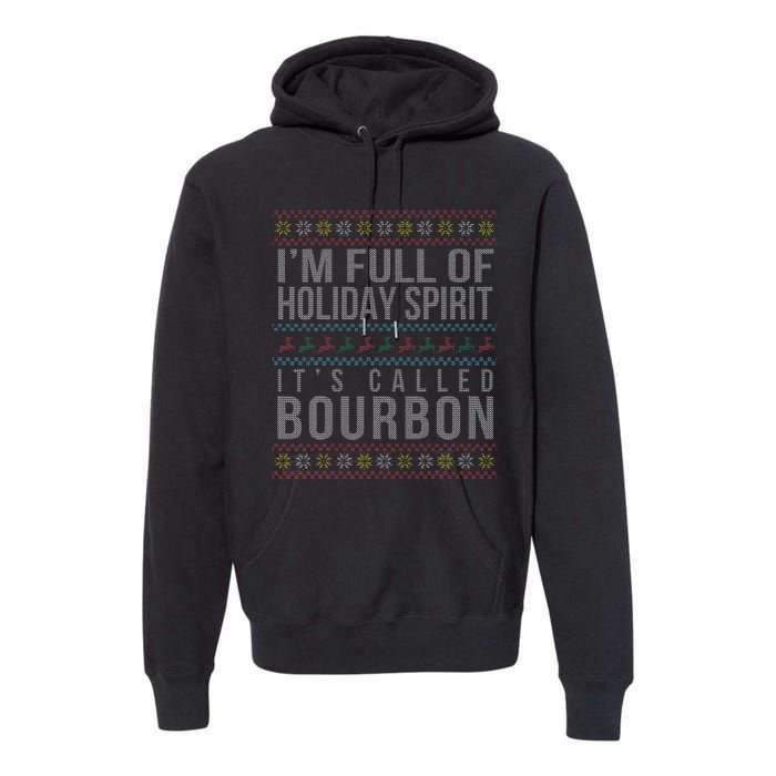 Ugly Christmas Drinking Funny Bourbon Holiday Party Premium Hoodie