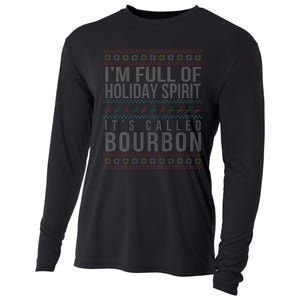 Ugly Christmas Drinking Funny Bourbon Holiday Party Cooling Performance Long Sleeve Crew