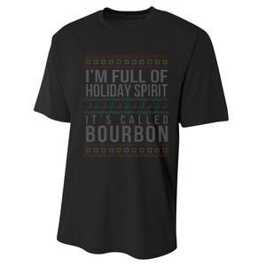 Ugly Christmas Drinking Funny Bourbon Holiday Party Performance Sprint T-Shirt