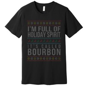 Ugly Christmas Drinking Funny Bourbon Holiday Party Premium T-Shirt