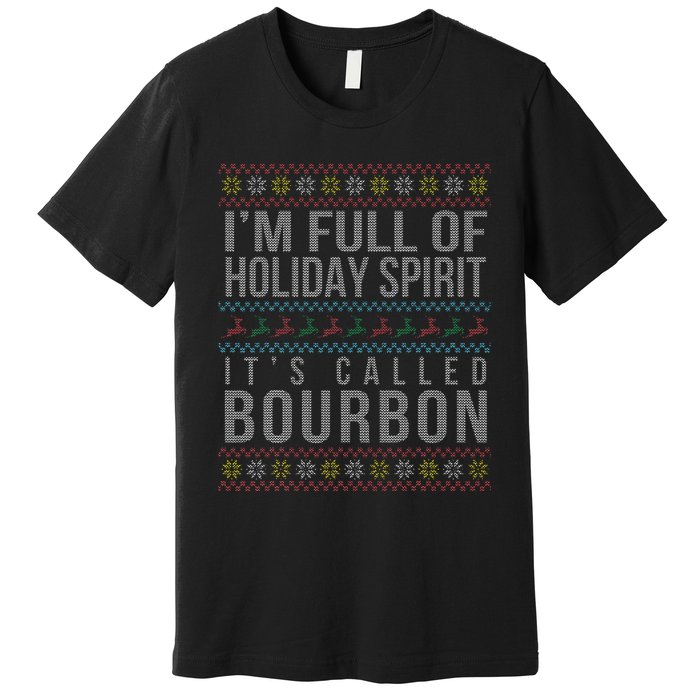 Ugly Christmas Drinking Funny Bourbon Holiday Party Premium T-Shirt