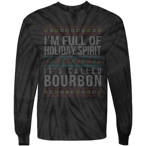 Ugly Christmas Drinking Funny Bourbon Holiday Party Tie-Dye Long Sleeve Shirt