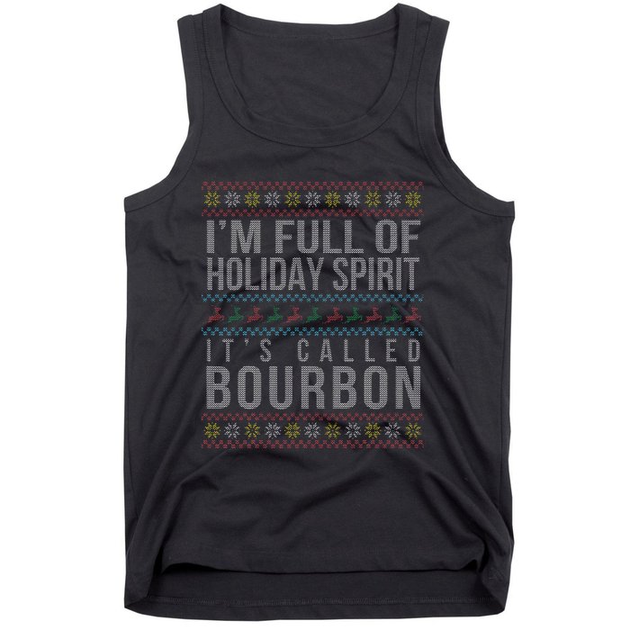 Ugly Christmas Drinking Funny Bourbon Holiday Party Tank Top