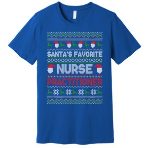 Ugly Christmas Design Santas Favorite Nurse Practitioner Gift Premium T-Shirt