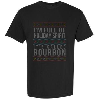 Ugly Christmas Drinking Funny Bourbon Holiday Party Garment-Dyed Heavyweight T-Shirt