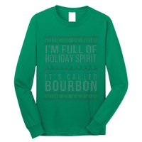 Ugly Christmas Drinking Funny Bourbon Holiday Party Long Sleeve Shirt