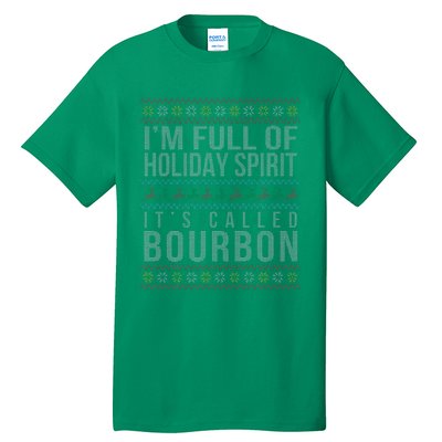 Ugly Christmas Drinking Funny Bourbon Holiday Party Tall T-Shirt