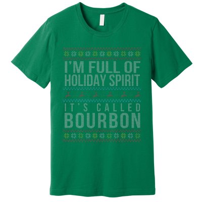 Ugly Christmas Drinking Funny Bourbon Holiday Party Premium T-Shirt