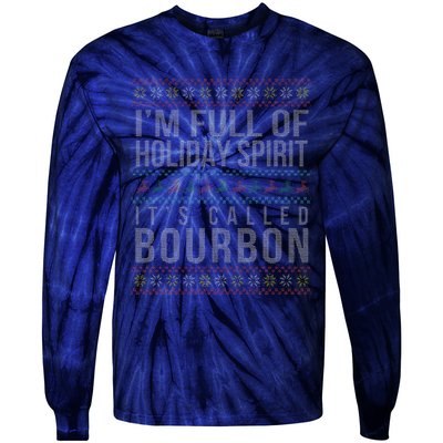 Ugly Christmas Drinking Funny Bourbon Holiday Party Tie-Dye Long Sleeve Shirt