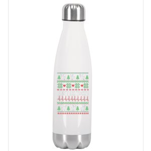 Ugly Christmas Dont Be Tachy Cardiac Nurse Cardiac Icu Xmas Gift Stainless Steel Insulated Water Bottle