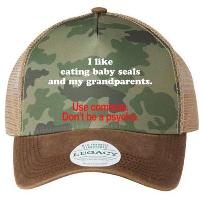 Use Commas Dont Be A Psycho Funny Grammar Police Legacy Tie Dye Trucker Hat