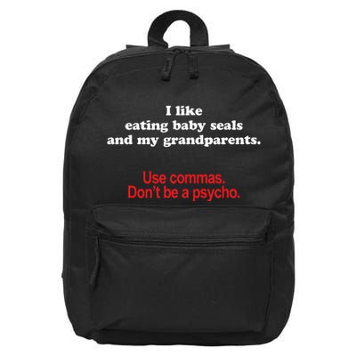 Use Commas Dont Be A Psycho Funny Grammar Police 16 in Basic Backpack