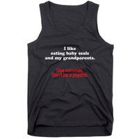 Use Commas Dont Be A Psycho Funny Grammar Police Tank Top