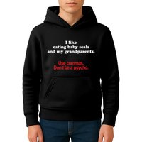 Use Commas Dont Be A Psycho Funny Grammar Police Kids Hoodie