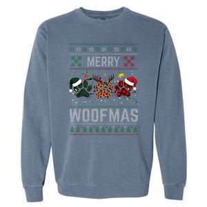 Ugly Christmas Dog Paw Print Winter Season Dog Lover Women Garment-Dyed Sweatshirt