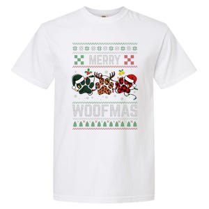 Ugly Christmas Dog Paw Print Winter Season Dog Lover Women Garment-Dyed Heavyweight T-Shirt