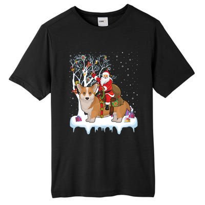 Ugly Corgi Dog Xmas Gift Funny Santa Riding Corgi Christmas Gift Tall Fusion ChromaSoft Performance T-Shirt