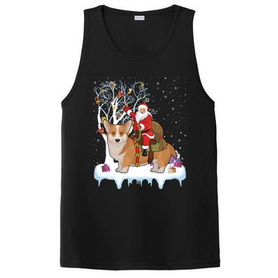 Ugly Corgi Dog Xmas Gift Funny Santa Riding Corgi Christmas Gift PosiCharge Competitor Tank