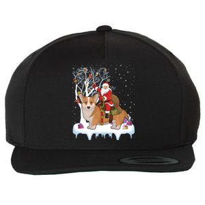 Ugly Corgi Dog Xmas Gift Funny Santa Riding Corgi Christmas Gift Wool Snapback Cap