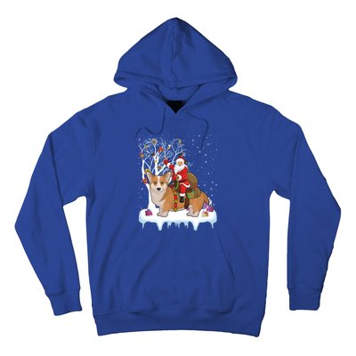 Ugly Corgi Dog Xmas Gift Funny Santa Riding Corgi Christmas Gift Hoodie