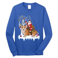 Ugly Corgi Dog Xmas Gift Funny Santa Riding Corgi Christmas Gift Long Sleeve Shirt