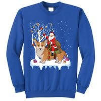 Ugly Corgi Dog Xmas Gift Funny Santa Riding Corgi Christmas Gift Sweatshirt