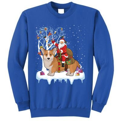 Ugly Corgi Dog Xmas Gift Funny Santa Riding Corgi Christmas Gift Sweatshirt