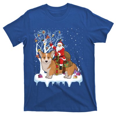 Ugly Corgi Dog Xmas Gift Funny Santa Riding Corgi Christmas Gift T-Shirt