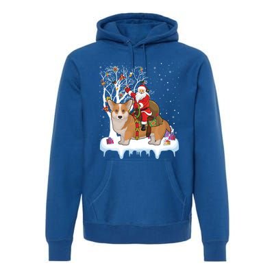 Ugly Corgi Dog Xmas Gift Funny Santa Riding Corgi Christmas Gift Premium Hoodie