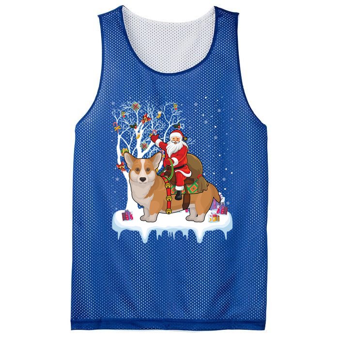 Ugly Corgi Dog Xmas Gift Funny Santa Riding Corgi Christmas Gift Mesh Reversible Basketball Jersey Tank