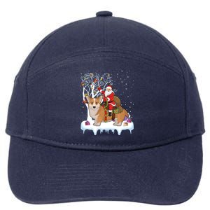 Ugly Corgi Dog Xmas Gift Funny Santa Riding Corgi Christmas Gift 7-Panel Snapback Hat