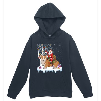 Ugly Corgi Dog Xmas Gift Funny Santa Riding Corgi Christmas Gift Urban Pullover Hoodie