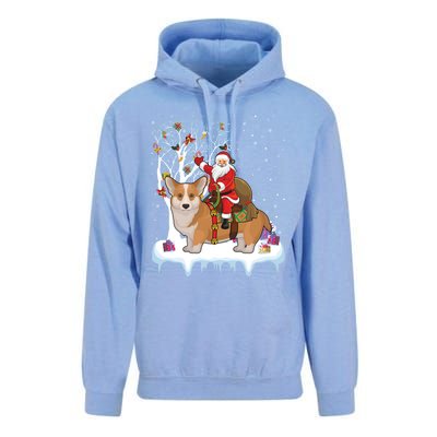 Ugly Corgi Dog Xmas Gift Funny Santa Riding Corgi Christmas Gift Unisex Surf Hoodie