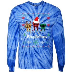 Ugly Christmas Dentist Th Dental Hygienist Assistant Gift Tie-Dye Long Sleeve Shirt