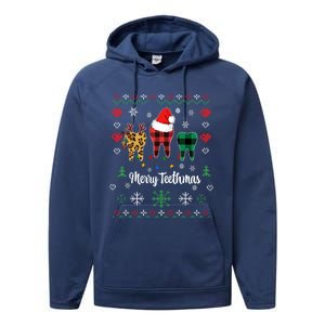 Ugly Christmas Dentist Th Dental Hygienist Assistant Gift Performance Fleece Hoodie