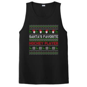 Ugly Christmas Design Funny SantaS Favorite Hockey Player Great Gift PosiCharge Competitor Tank