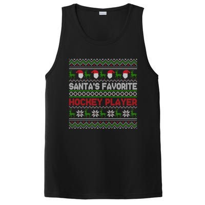 Ugly Christmas Design Funny SantaS Favorite Hockey Player Great Gift PosiCharge Competitor Tank