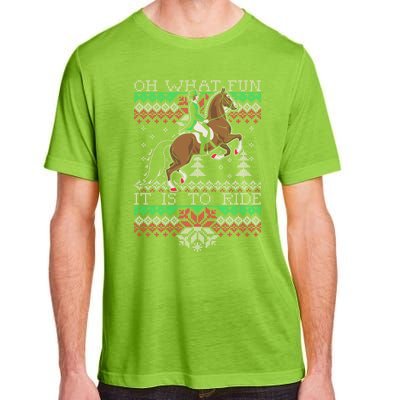 Ugly Christmas Dressage Horse Riding Cute Gift Adult ChromaSoft Performance T-Shirt