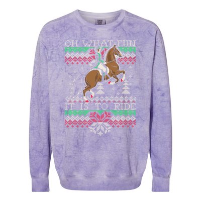 Ugly Christmas Dressage Horse Riding Cute Gift Colorblast Crewneck Sweatshirt