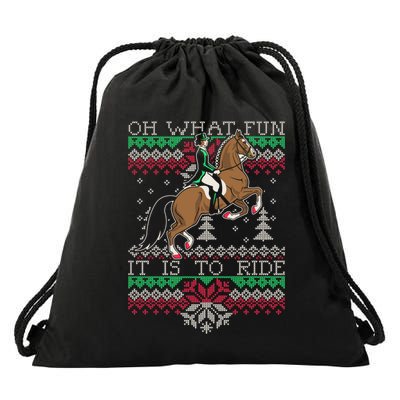 Ugly Christmas Dressage Horse Riding Cute Gift Drawstring Bag