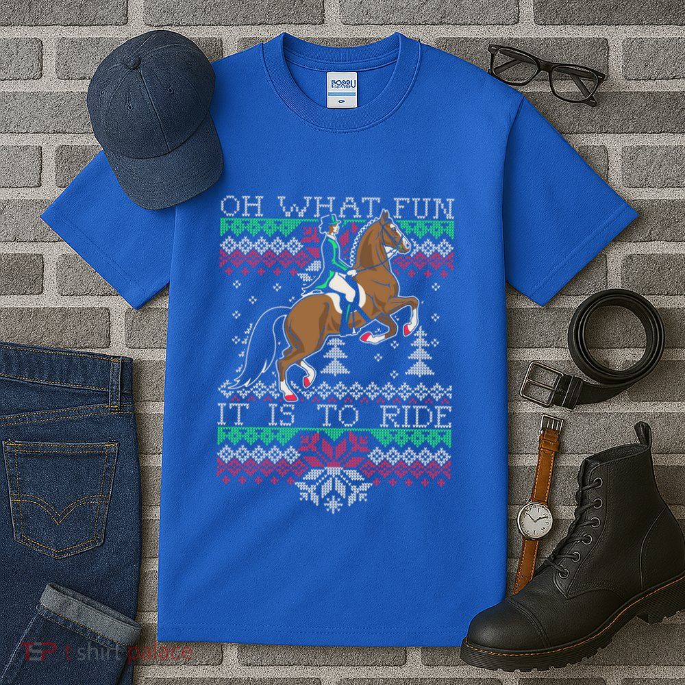 Ugly Christmas Dressage Horse Riding Cute Gift Tall T-Shirt
