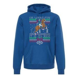 Ugly Christmas Dressage Horse Riding Cute Gift Premium Hoodie