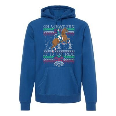 Ugly Christmas Dressage Horse Riding Cute Gift Premium Hoodie