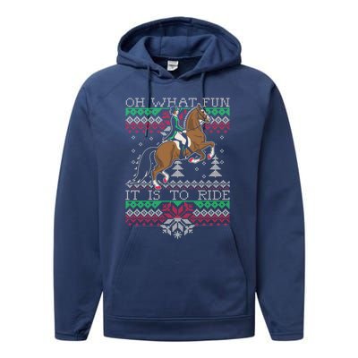 Ugly Christmas Dressage Horse Riding Cute Gift Performance Fleece Hoodie