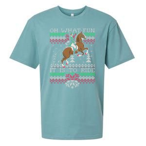 Ugly Christmas Dressage Horse Riding Cute Gift Sueded Cloud Jersey T-Shirt