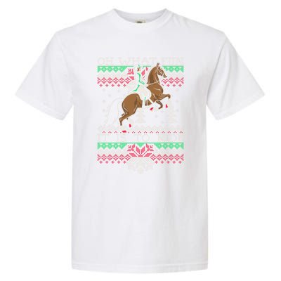 Ugly Christmas Dressage Horse Riding Cute Gift Garment-Dyed Heavyweight T-Shirt