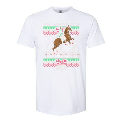 Ugly Christmas Dressage Horse Riding Cute Gift Softstyle CVC T-Shirt