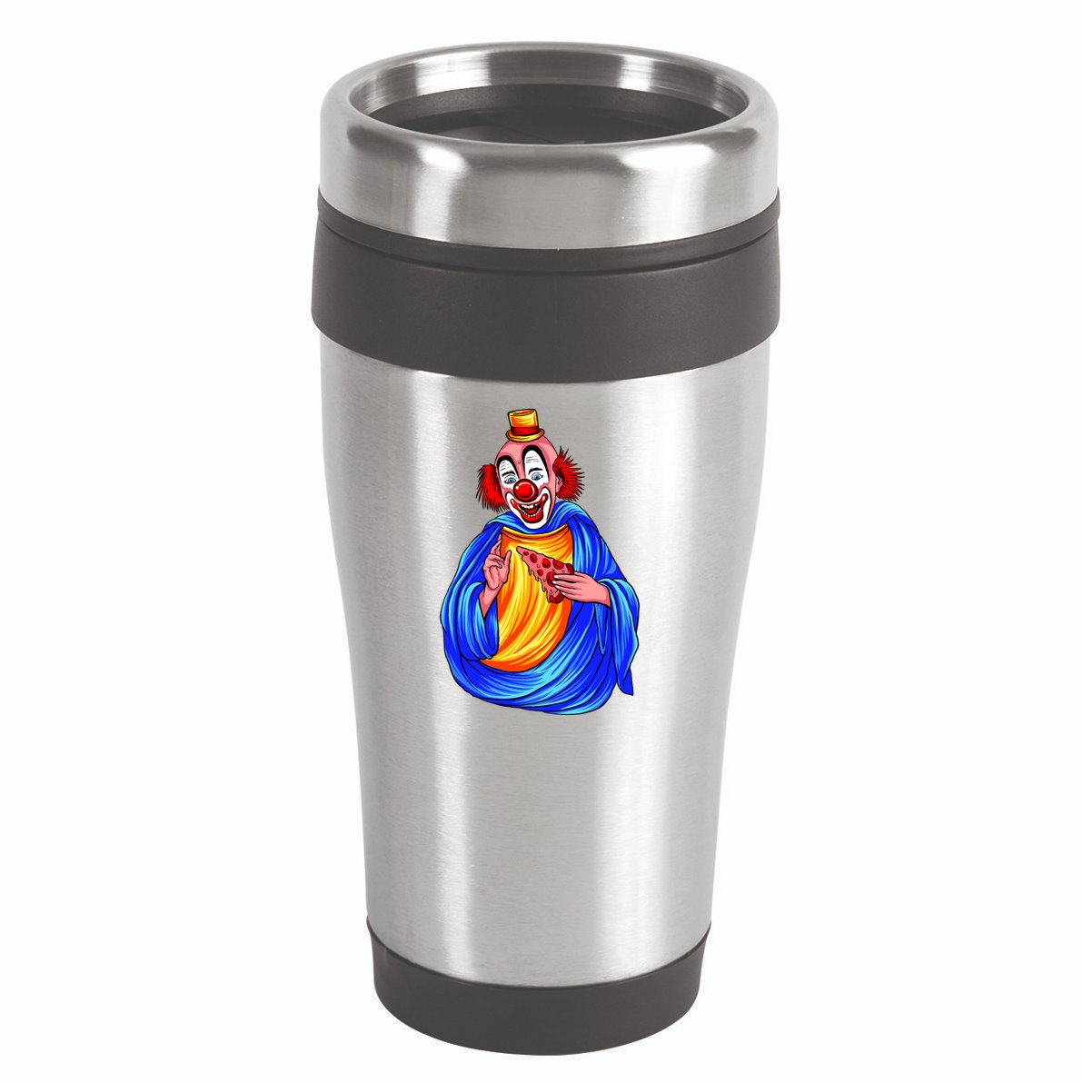 Ugly Clown Eating Pizza 16oz Travel Tumbler